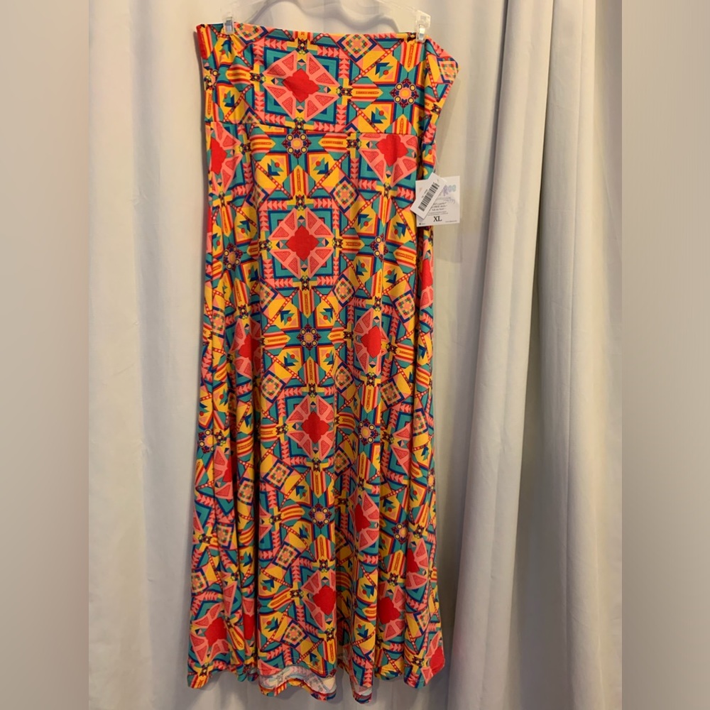 LULAROE XL MAXI DRESS MULTI-COLOR
